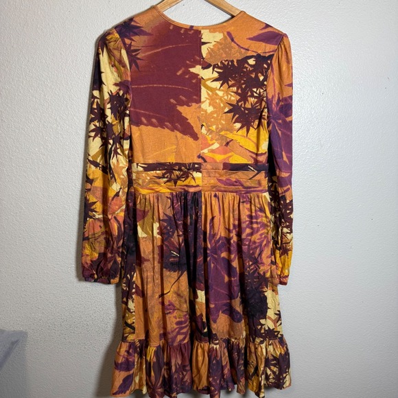 Peruvian Connection Falling Leaves Dress Knee Length Long Sleeve Size S Bohemian - Picture 5 of 7